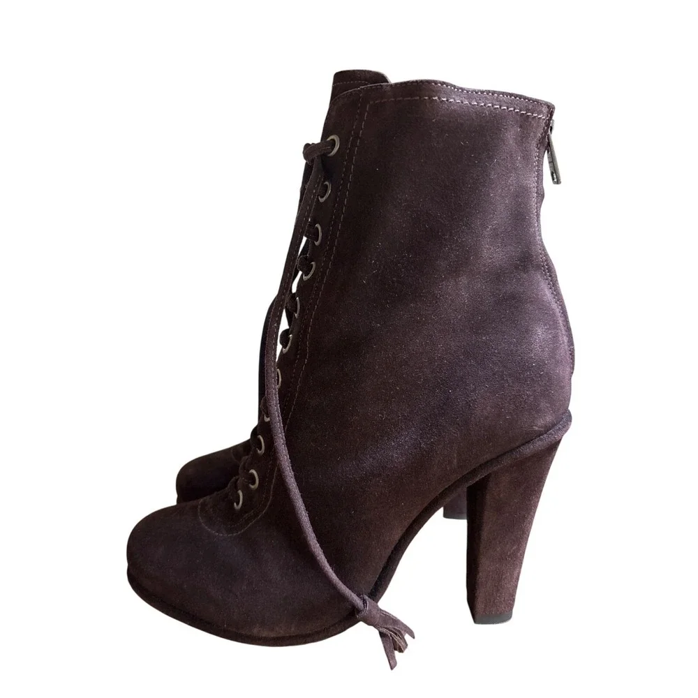 AllSaints Grimsby Size Euro 40 / US 9 Women's Lace Up Boots‎ Booties Heels Brown